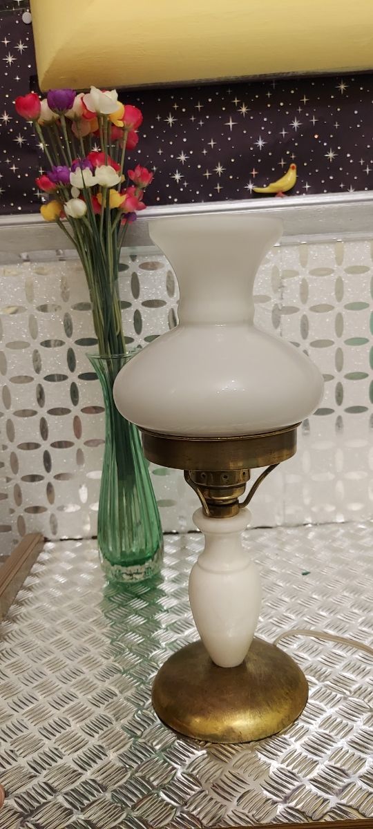 Lampara quinque Marmol y Laton