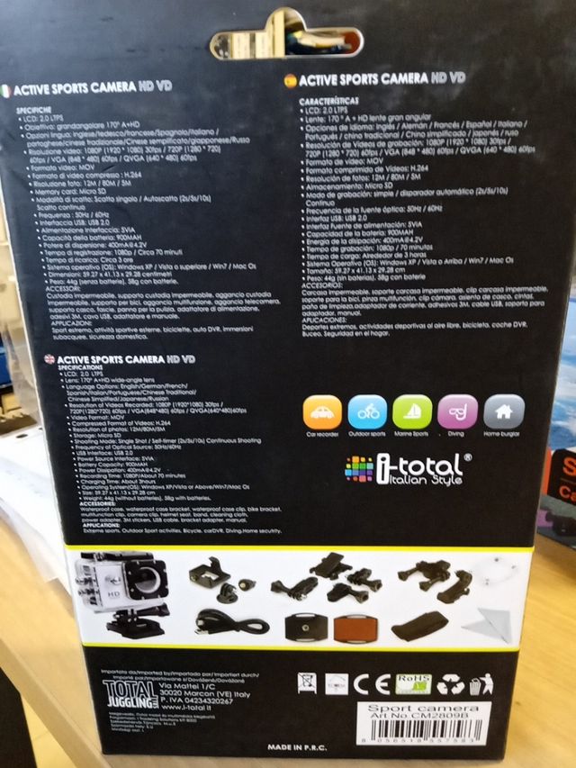 cámara tipo gopro 12mp