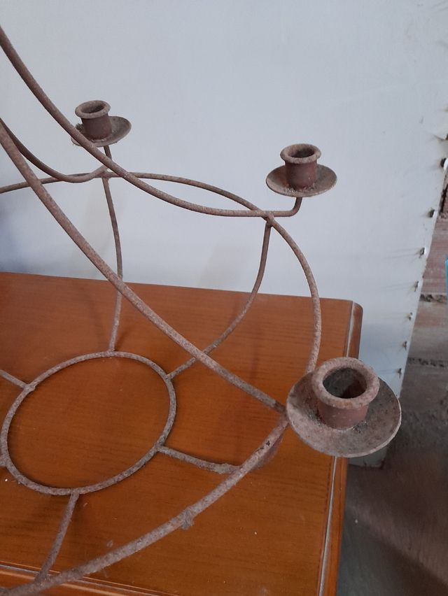 LÁMPARA DE HIERRO PARA VELAS