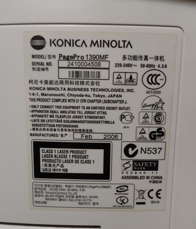 Impresora Multifunción Konica Minolta pagepro 1380