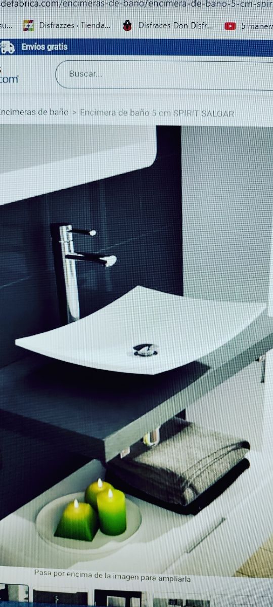 lavabo sobre encimera blanco 40cm