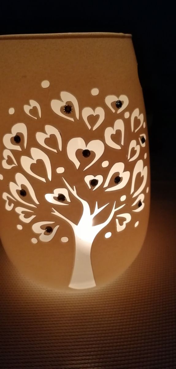 vaso vetro bianco h 18cm con strass