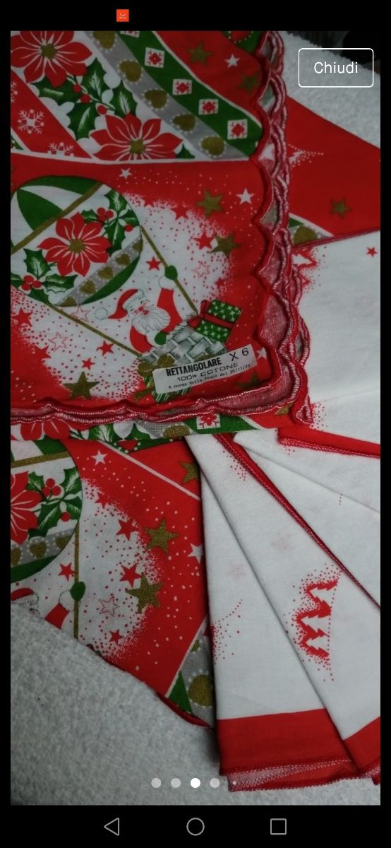 tovaglia natalizia per 6 con tovaglioli