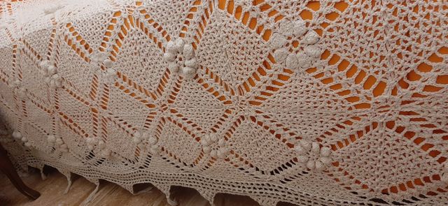 colcha de crochet hecha a mano para cama de 150