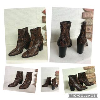 BOTIN  ZARA NUEVO PIEL MARRÓN T.39