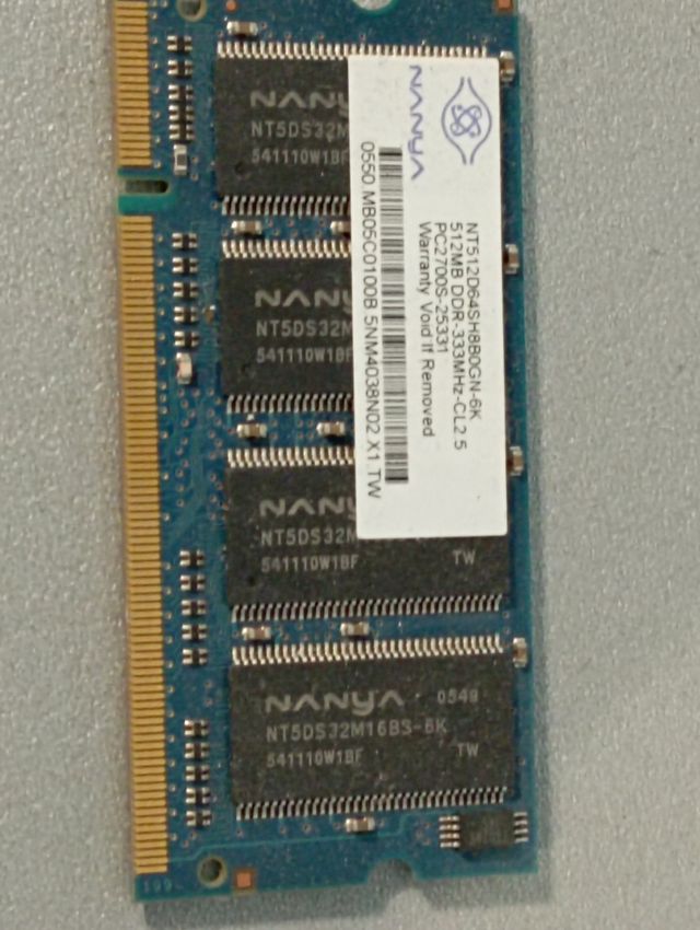 memoria RAM 512mb 333mh cl2.5