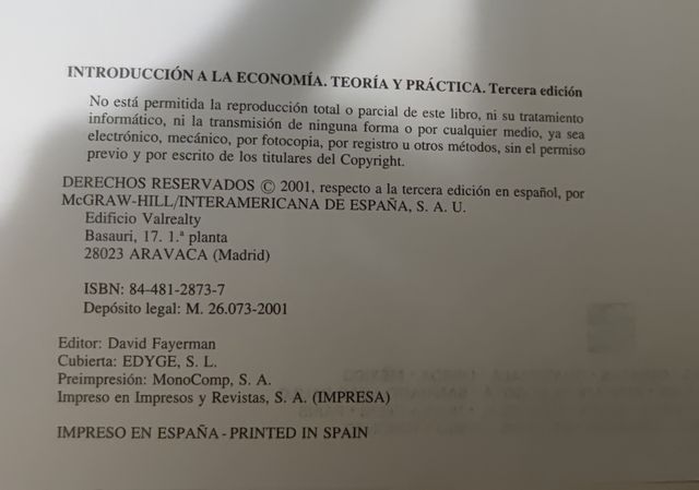 Introducción a la Economía. Teoría y Práctica