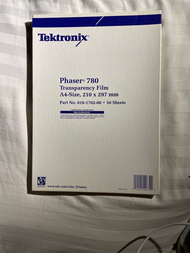 Hojas de transparencias tamaño A4