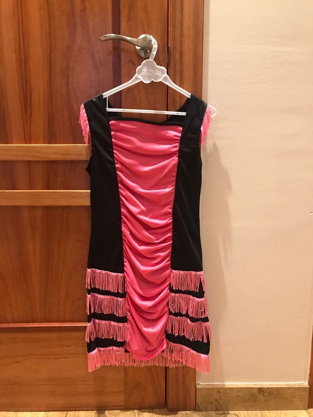 Disfraz cabaret niña y boa plumas rosa/fucsia