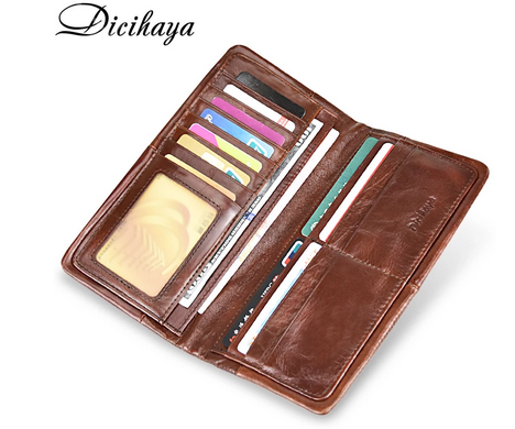 Monedero largo de piel auténtica. NUEVO sin usar.