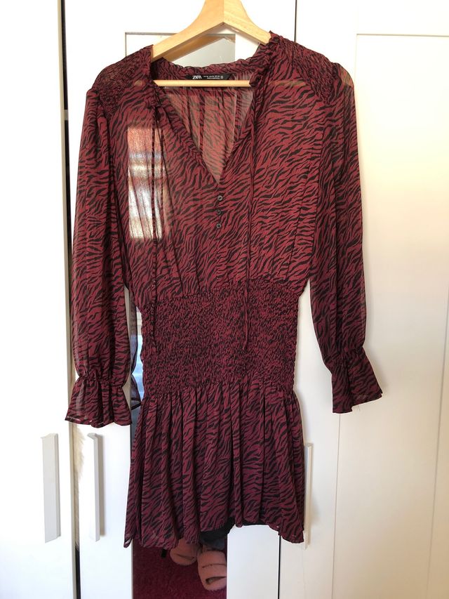 Zara vestido/top leopardo xs