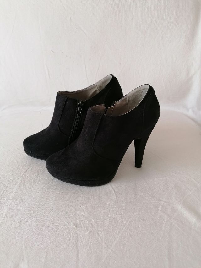 Botín Ante negro tacón