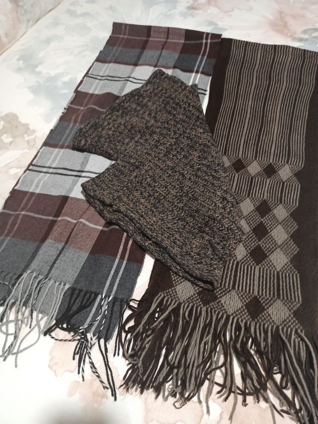 Conjunto 3 bufandas lana