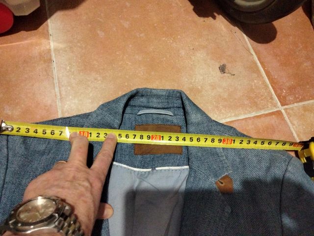 S1 Chaqueta lino MASSIMO DUTTI azul claro talla 38