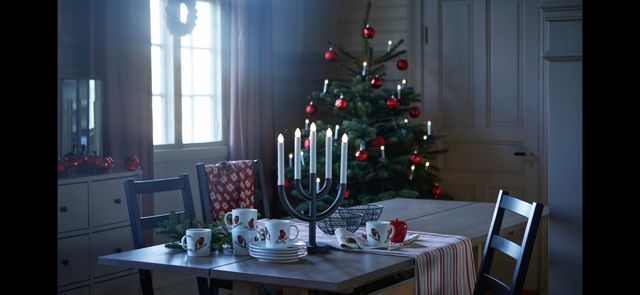 NAVIDAD Candelabro led metálico 5 brazos- NUEVO