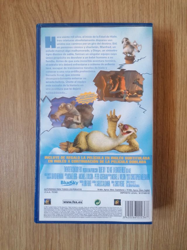 Cinta VHS Ice Age - La Edad de hielo