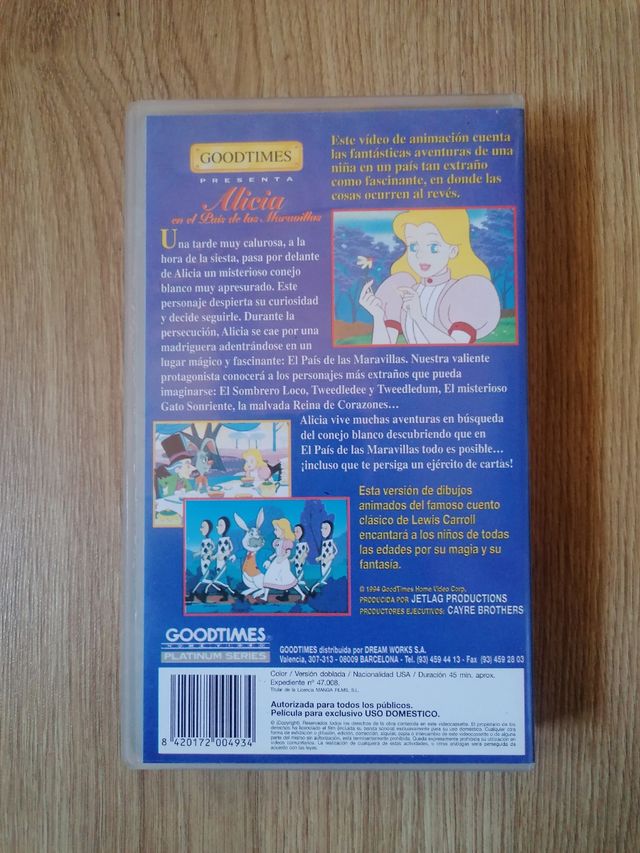 Cinta VHS Alicia en el Pais de la Maravillas