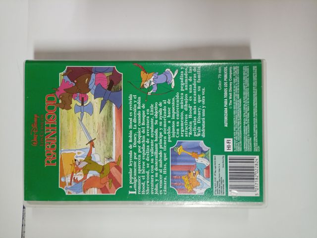 VHS Robin Hood ,clásico Disney 1973