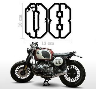 Café Racer pegatinas numeración