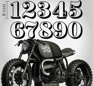 Café Racer pegatinas numeración