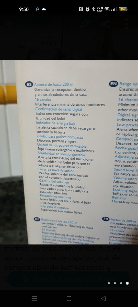 Baby monitor..Avent Philips