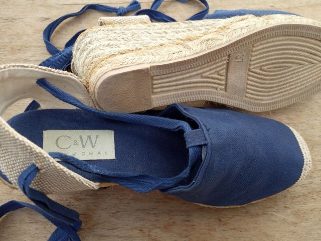 zapatillas de tela y esparto