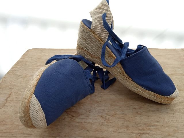 zapatillas de tela y esparto