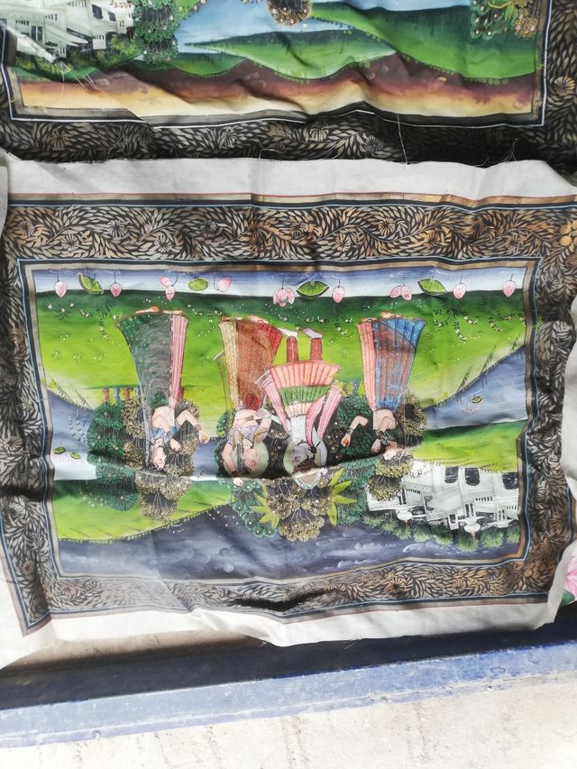 tapiz de seda indu, más de 30 años de antiguedad