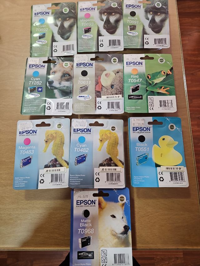 Cartuchos de tinta Epson para impresora