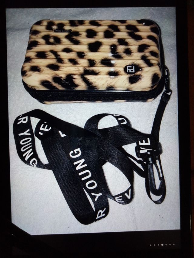 bolso rígido leopardo marrón y de colorido