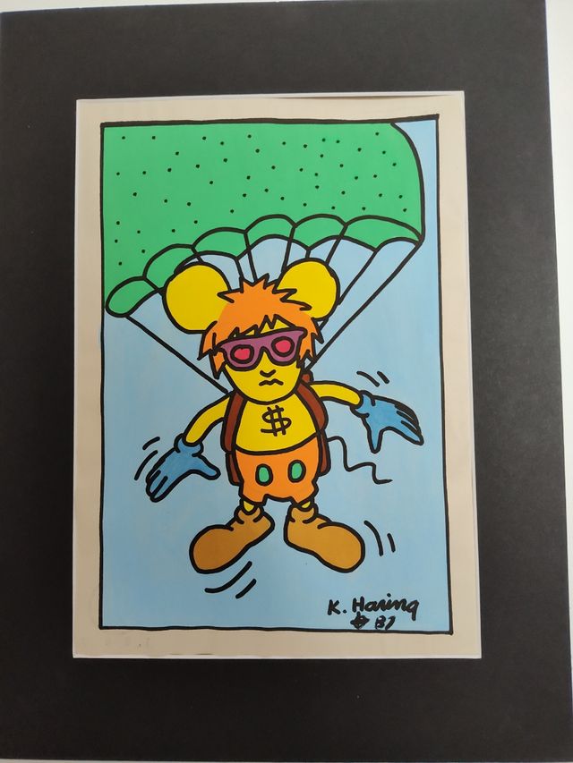 K. Haring " Mickey Mouse with parachute " 1987