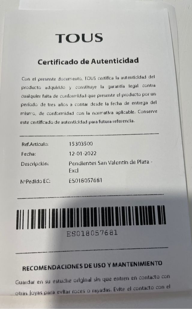 Pendientes tous san Valentín 