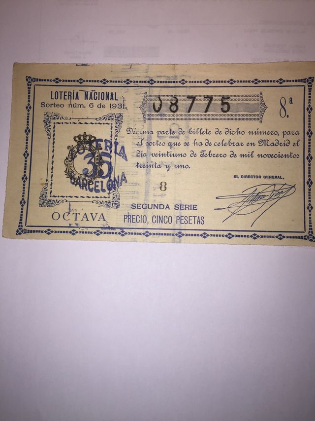 Decimo loteria navional de 1931,