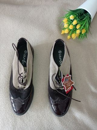 Zapatos Castañer | Burdeos. Blucher con tacón elaborado en piel 4,5cm Marron  Mujer • Pacheco Cabins
