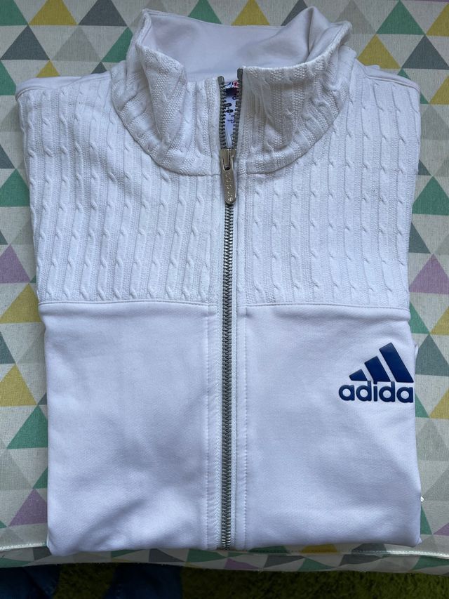 Chaqueta sudadera blanca adidas tennis