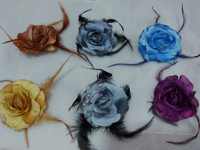 Lote 12 flores broche tocado