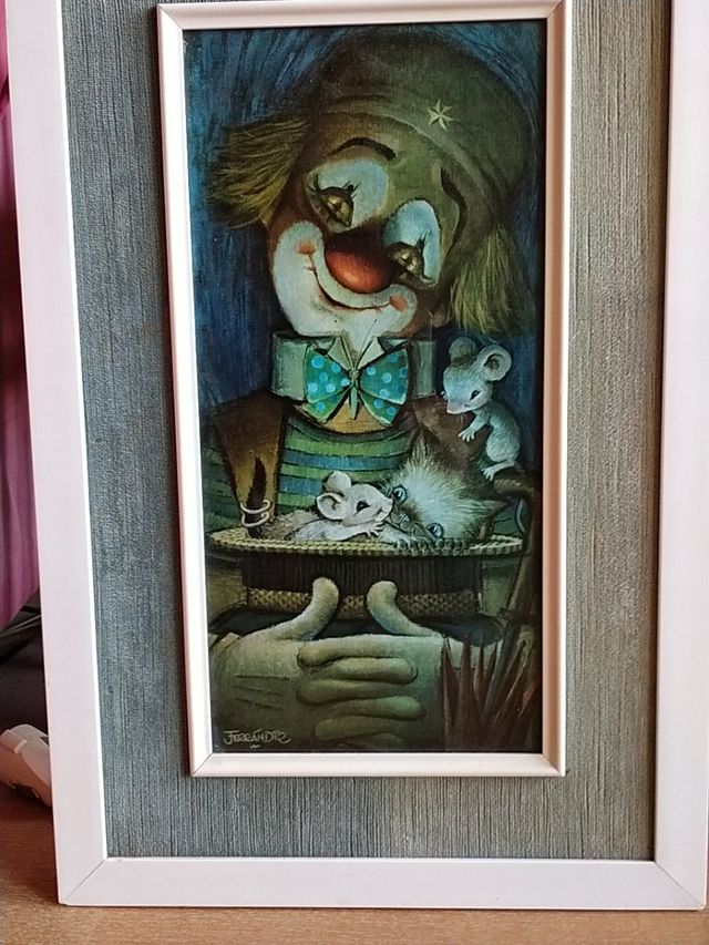 Juan Ferrándiz, dos cuadros láminas de payasos