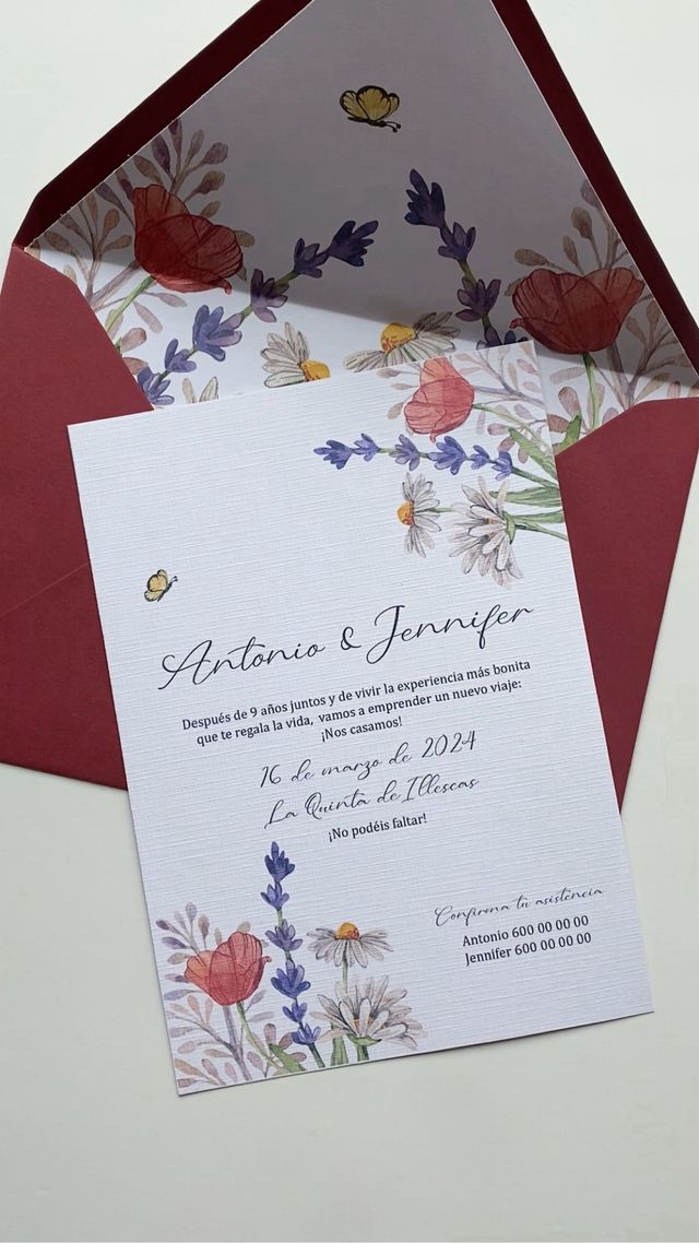 Invitación boda personalizada