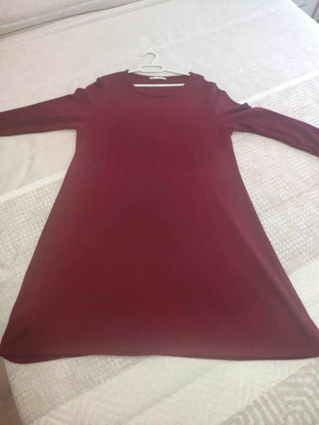 Vestido de punto granate talla XL