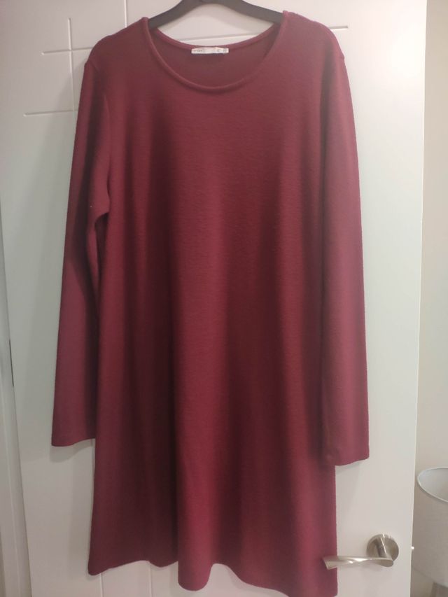 Vestido de punto granate talla XL