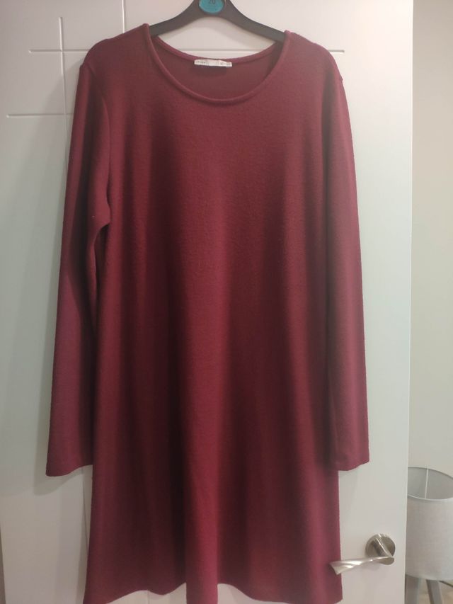 Vestido de punto granate talla XL
