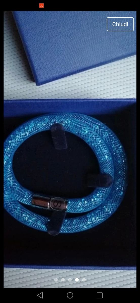 Bracciale Swarovski originale mod Stardust azzurro