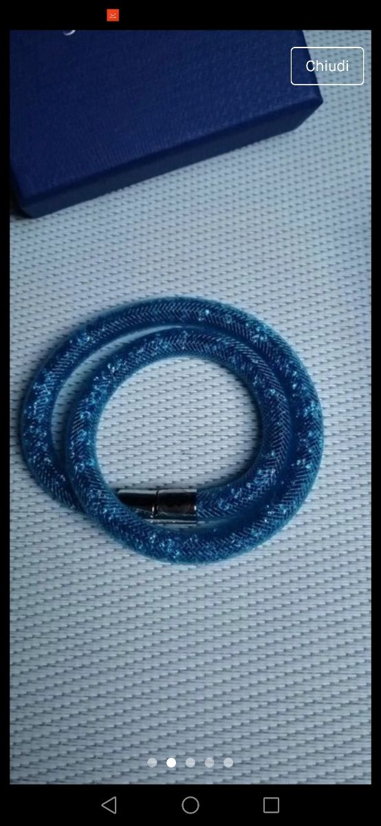 Bracciale Swarovski originale mod Stardust azzurro