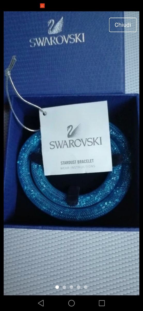 Bracciale Swarovski originale mod Stardust azzurro