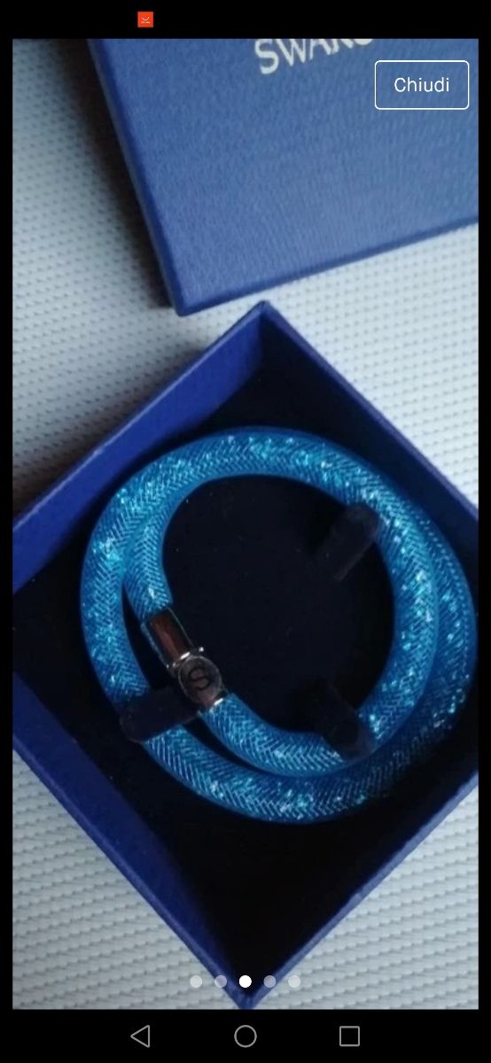 Bracciale Swarovski originale mod Stardust azzurro