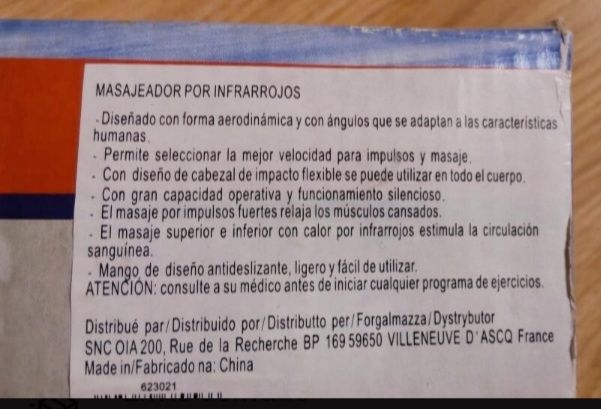 Masajeador con infrarrojos