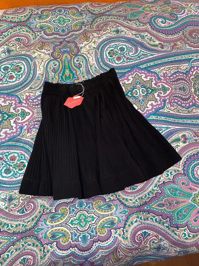 Falda plisada de organza