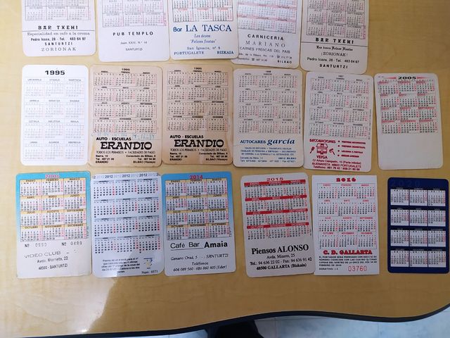 calendarios de bolsillo