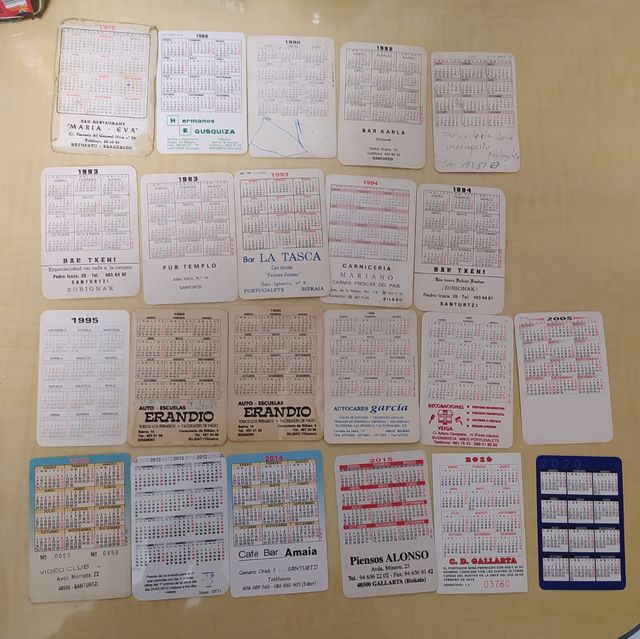 calendarios de bolsillo