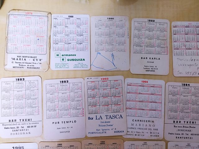 calendarios de bolsillo